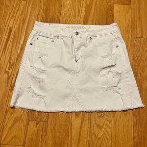 White Destroy Denim American Eagle Skirt